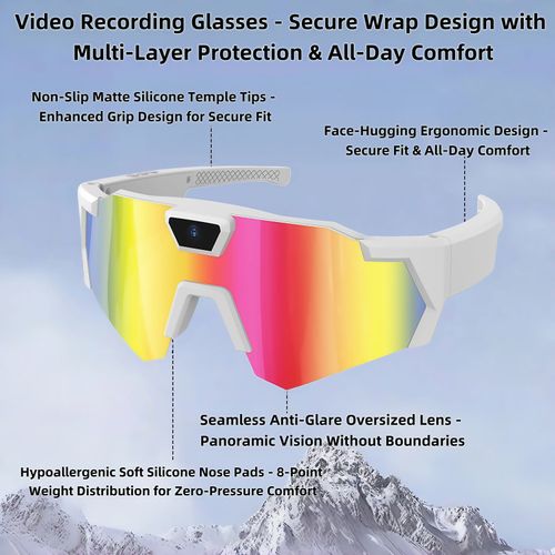 Outdoor Cycling Smart Sunglasses with Built-in HD Camera (Photos & Video) — SD Card Sold Separately
