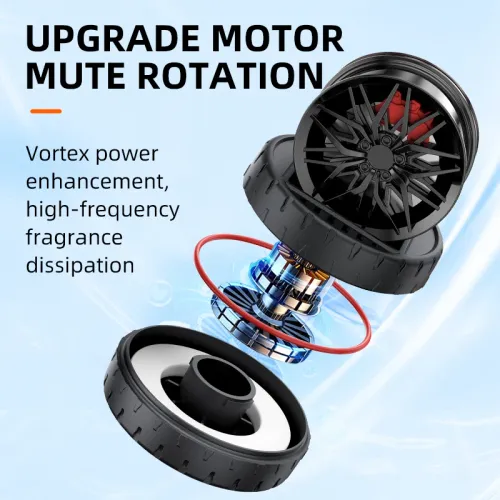1Pcs Solar Car Air Freshener Wheel Hub Design Perfume Diffuser Decoration Vehicle Wheel Rotating Air Freshener Vehicle Air Fresheners