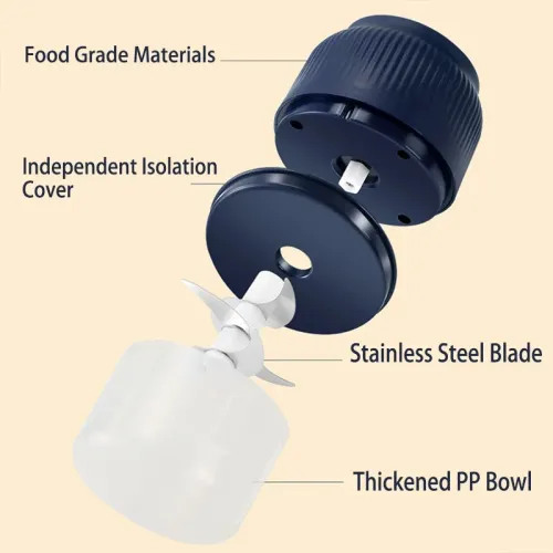 250ml Mini Wireless USB Rechargeable Electric Vegetable Chopper Garlic Crusher Food Chopper for Kitchen Gadgets for Garlic