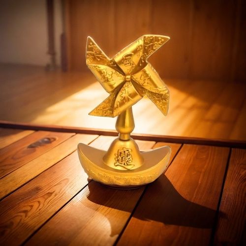 Alloy Windmill Rotating Ornament Crafts Gold Good Luck Home Decor Artificial Lucky Auspicious Ornament Feng Shui Supplies