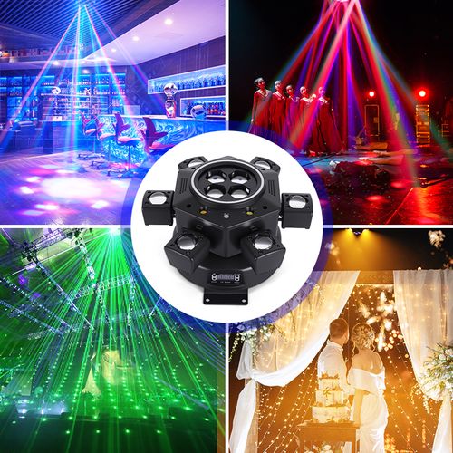 Remote control mobile head DJ light 6-arm illuminated stage effect disco party nightclub