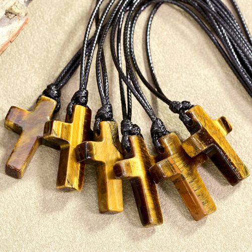 Tiger's Eye Cross Necklace