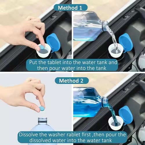 Car glass water solid super concentrated cleaning agent effervescent tablets (100 pcs)