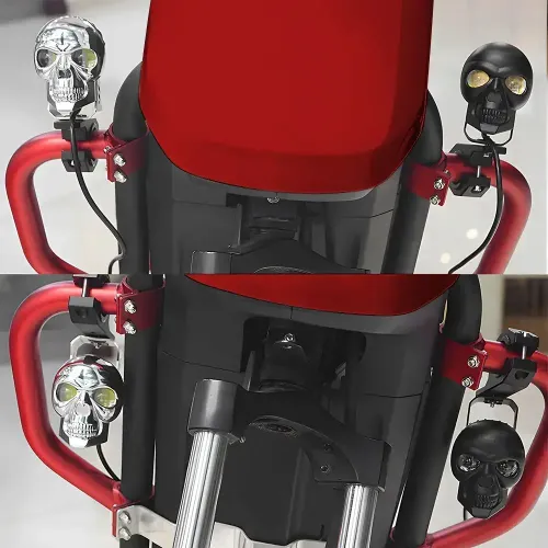 Motorcycle Skull Fog Light LED Skull Shape Waterproof Headlight Motorcycle High Low Beam Auxiliary Light