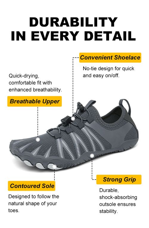 WHITE Five-Toe Quick-Drying, Non-Slip, Breathable, Soft-Soled Shoes