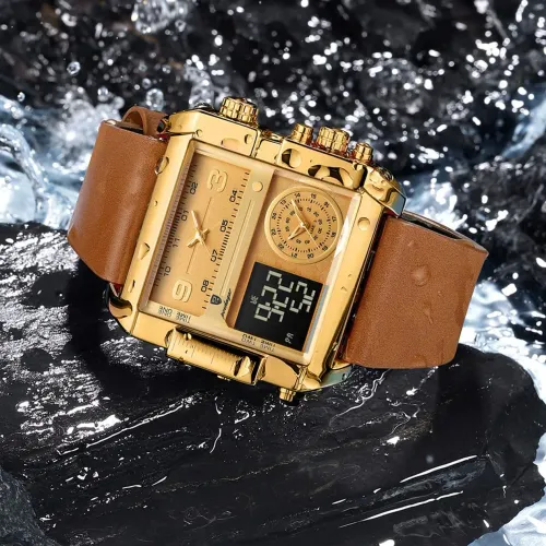 POEDAGAR Luxury Man Wristwatch Rectangle Waterproof Luminous Day Week Men Watch Digital Multifunction Men's Watches Quartz Reloj