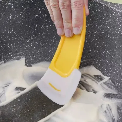 3pcs Cleaning Scraper Silicone Tableware Cleaning Spatula Cake Baking Scraper Pastry Small Tool Kitchen Cleaning Scraper