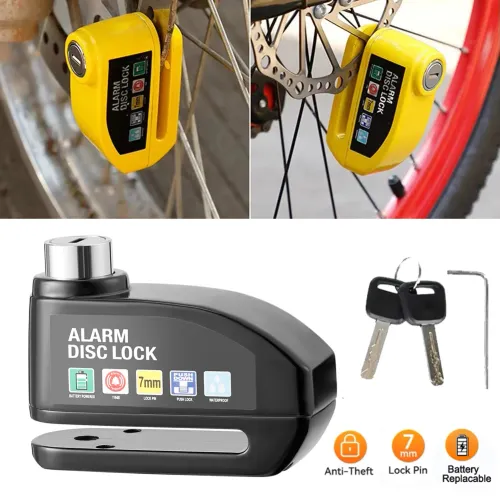 Motorcycle Alarm Lock Wheel Disc Brake Motorbike Scooter Bicycle Waterproof 110dB Loud
