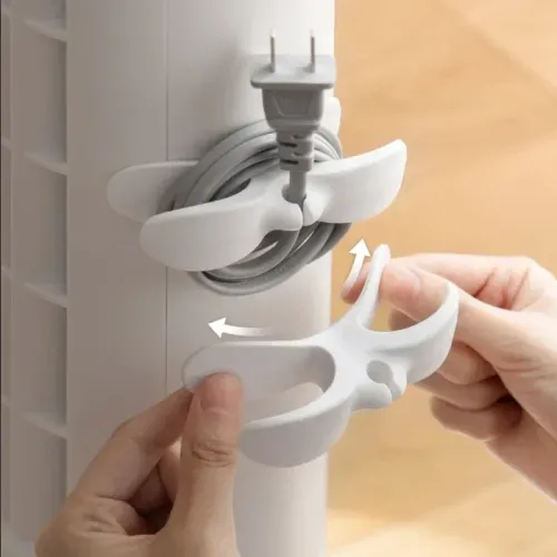 3Pcs Shelf Silicone Cable Winder Home Bracket Clip Kitchen Organizer Coffee Machine Air Fryer Hook Tool Storage Organization
