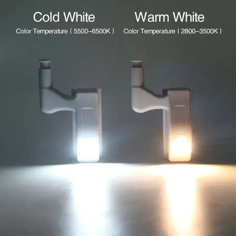 10Pcs Universal Inner Hinge LED Cabinet Lamp 0.3W Home Wardrobe Cupboard Door 3 LEDs Night Light Auto ON-OFF Switch Lighting
