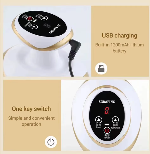 Electric Guasha Scraping Massage Cupping Body Massager Vacuum Cans Suction Cup