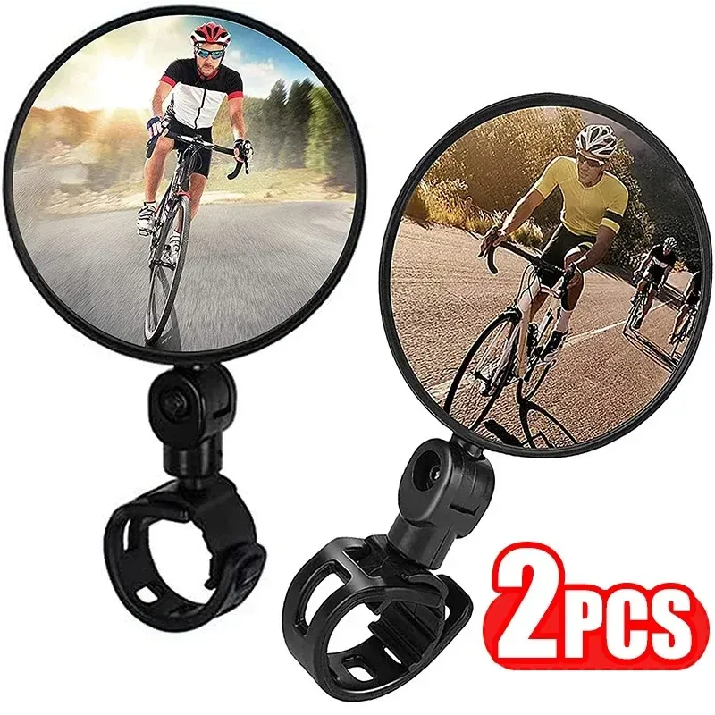 4PCS Bicycle Rearview Mirror 360 Degree Rotation Auxiliary Convex Mirror Handlebar Mount Cycling Bike Rear View Mirrors