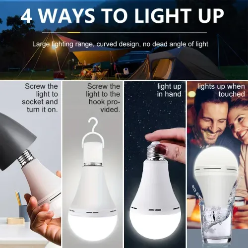 LED Rechargeable Bulb Light  15w 1200ma Emergency Bulb  for Home Power Outdoor Camping Failure Porch Garden Lamp