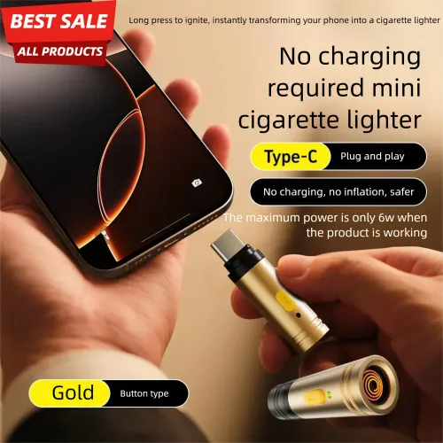 Type-C Mini Windproof Energy saving Outdoor Wireless Silent Backup Phone Cigarette Lighter Portable Lighter