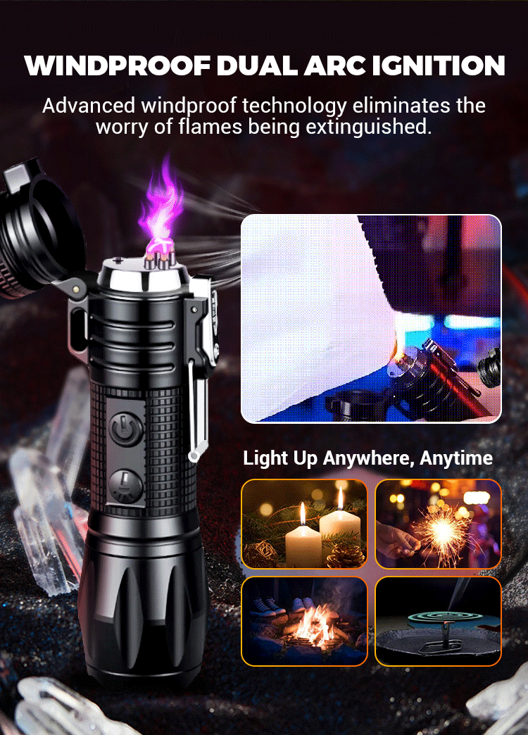 Multi-functional flashlight lighter