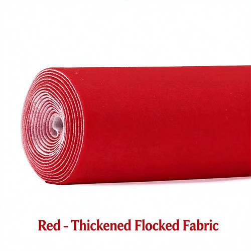 150cm*50cm Red self-adhesive flocking cloth tape with super soft texture on the back adhesive
