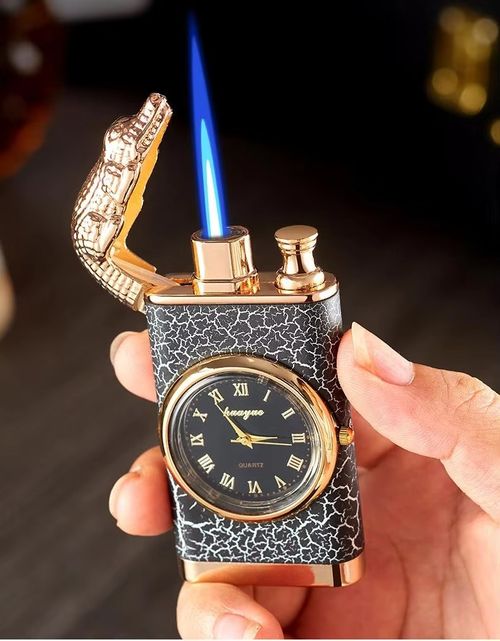 Dragon-head dual-flame butane windproof torch lighter