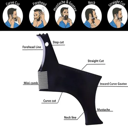 3PCS Beard Shaper for Men Beard Shaping Tools with Comb for Perfect line up & Edging For Men's Jaw Cheek Neck Line, Gifts for Men