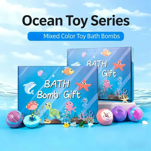 12pcs Bath Bombs Set Bath Gift with Hidden Toys Safe Ocean Bubble Bath Perfect for Sensory Play Bathtime Fun