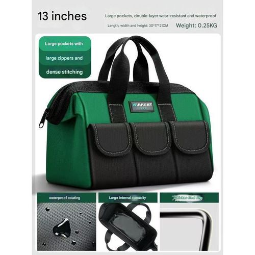 13 16 18 - inch tool bag, strong and multifunctional 1680D Oxford cloth electrician bag, multi-pocket anti-fall storage bag