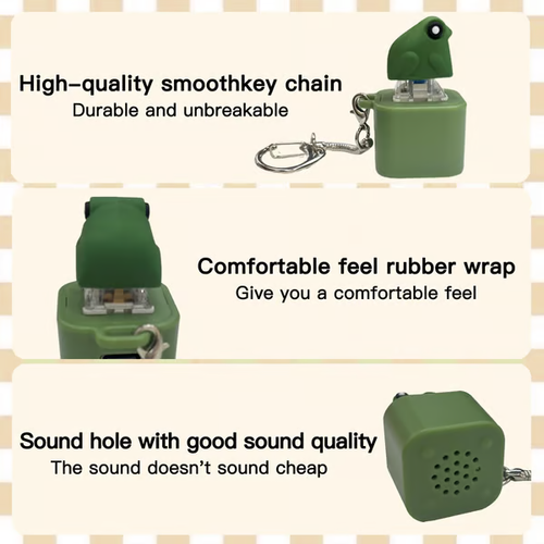 Frog Croaking Fidget Toy - battery Frog Croaking Keychain, Frog Croaking Stress Reliever with Colorful Lights, Fun & Portable Anxiety Relief Toy