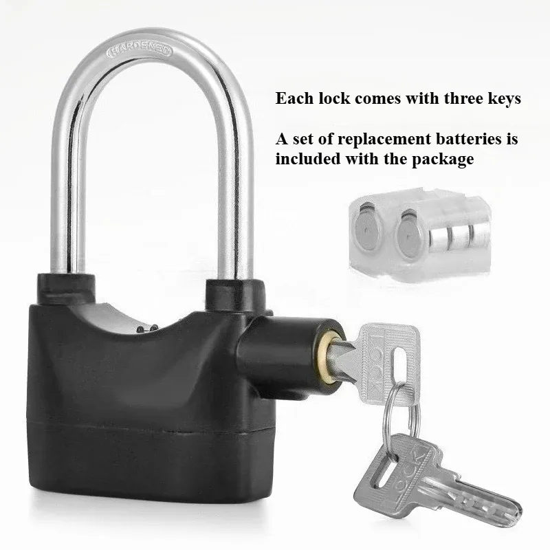 3PCS Motorcycle Bike Door Cabinet Waterproof Alarm Lock Anti-Theft Security Lock for Vehicle Storage