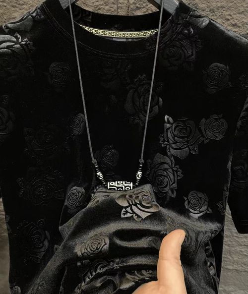 Dark Rose Jacquard T-Shirt