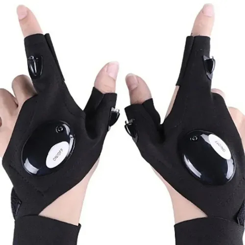 For Fishing Equipment Accessories Glove With Led Fingerless Light Fingers Mittens Apparel Cycling Gloves With Lights Gloves