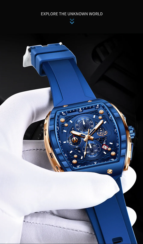 LIGE LG89148 Dropshipping China Male Quartz Watch Stylish Silicone Strap Chrono Calendar in Stock New Business Hand Watch