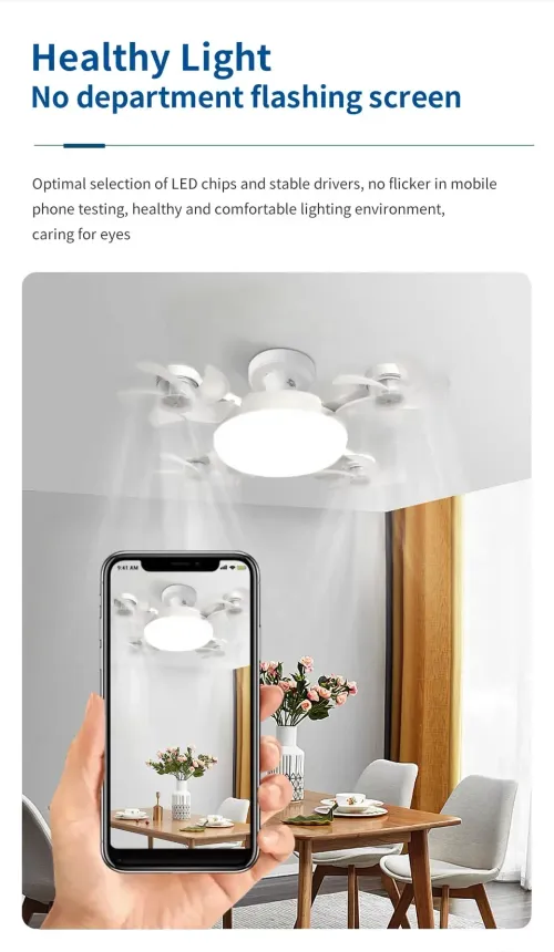 2-in-1 60W Drone-Style Remote-Controlled Ceiling Fan Light