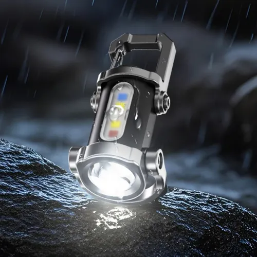 LED Keychain Flashlight Type-C USB Rechargeable Pocket Working Light Outdsie & Emergency Keyring Torch Ultralight Warn Light