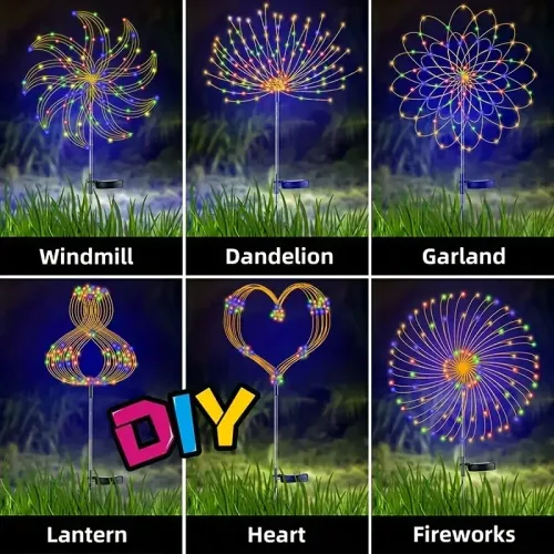 4-pack Solar Waterproof Outdoor Firework Lights