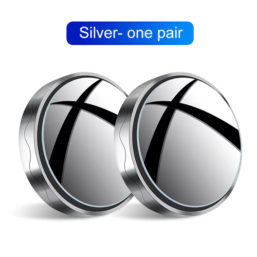 2Pcs Round Frame Convex Blind Spot Mirror Safety Driving Wide-angle 360 Degree Adjustable Clear Rearview Mirror