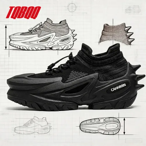 Breathable thick soled mecha shoes