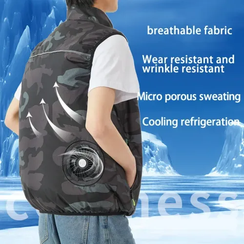 Electric Cooling Vest for Men - Waterproof Sleeveless Jacket with Fan Lightweight & Breathable Summer Workwear