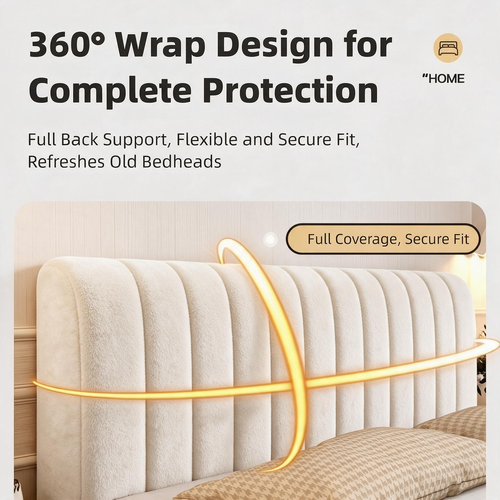 Velvet Texture Headboard Cover Modern Design Simple Style Solid Color Headboard Four Season Use Washable Headboard Cover Home