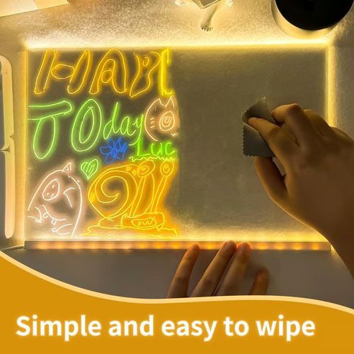 Creative Rewritable Acrylic LED Message Board (set come with 7 Pens)