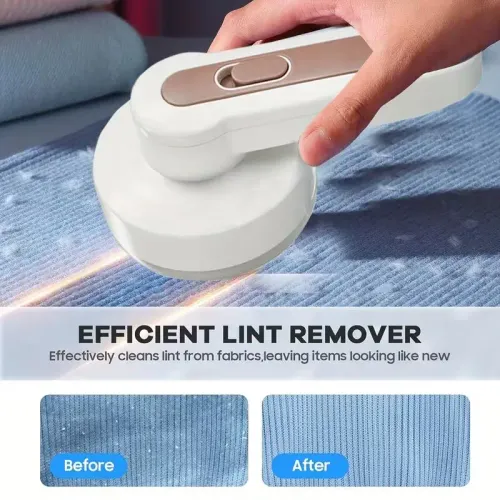 USB Chargeable Mini Fabric Shaver – Lightweight Lint & Fuzz Remover for Clothing, Curtains, Bedding – Easy Spool Removal