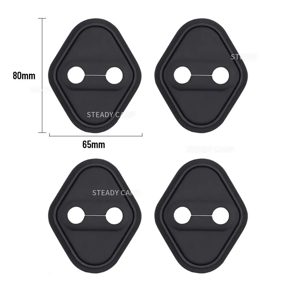4PCS Silicone buffer and shock-absorbing protective cover for car door lock latches – suitable for Toyota RAV4, Levin, Avalon, and Wildlander.