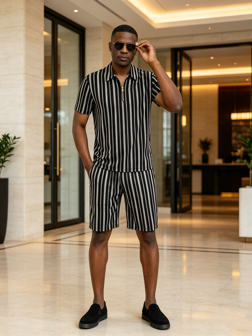 Striped casual suit