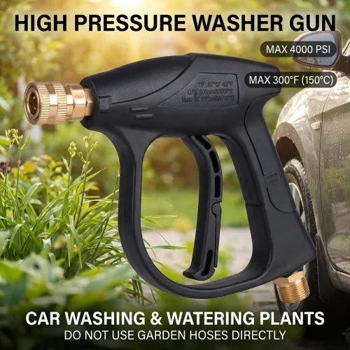 Car Wash Kit, High Pressure Water Gun with 5 Color Nozzles, Foam Cannon, M22-14 Handle Interface