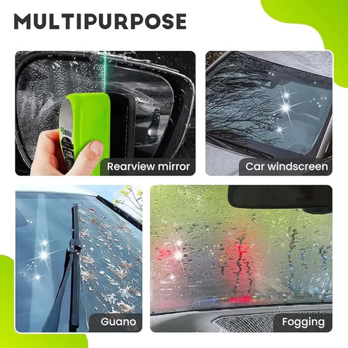 🚗Car Oil Film Cleaner Brush🧹 – Clear Vision Glass Cleaner✨ Removes Grease for Safe Driving!✅