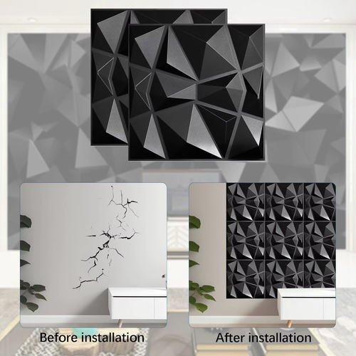 8pcs 30*30cm 3D Wall Stickers Ceiling Bedroom Wallpaper Room Decor Anti-collision Background Waterproof Peel and Stick Decoration