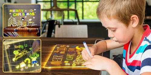 This LED Note Board Turns Your Child's Drawings Into Glowing Art (And Finally Gets Them Off Screens)