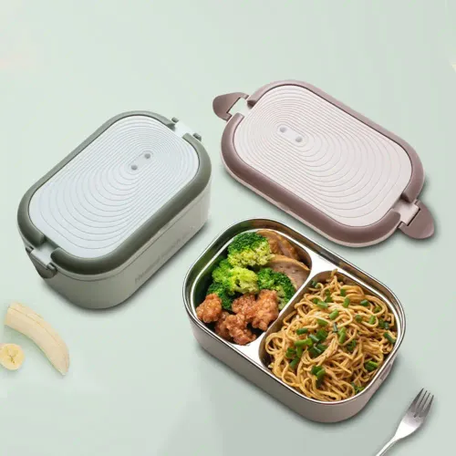 Durable 304 Stainless Steel Electric Lunch Box Constant Temperature 1000ml Food Heated Warmer Container Plug-in Heated Lunch Box