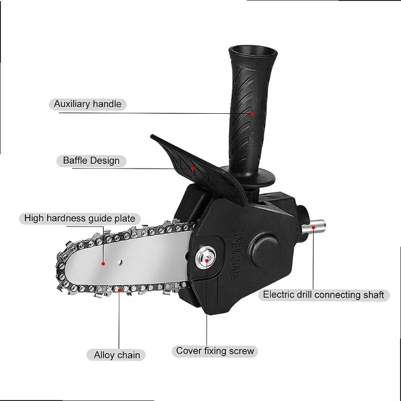 4-6 inch Mini Electric Drill to Electric Saw Converter Chain Saw Logging Garden Tool
