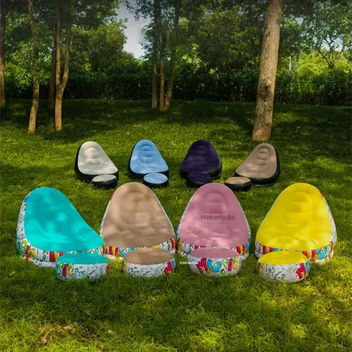 Home Bedroom Lazy Sofa Lounge Chair European Graffiti Inflatable Seatings Outdoor Camping Portable Chair Furniture
