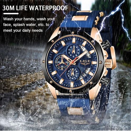Men's Waterproof Outdoor Sports Quartz Watch — Features chronograph functionality, rugged durability, and water resistance — Suitable for sports, travel, and daily wear.