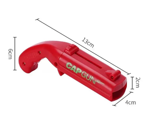 2pcs Creative Beer Bottle Opener Gun Flying Cap Launcher ABS Plastic Drink Opener Toy for Bar Party Home Kitchen Bar Supplies Tools