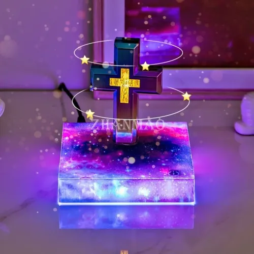 Magnetic Levitation Cross Bible Night Light for Room Home Decoration Desk Accessories Decor Novelty Gift